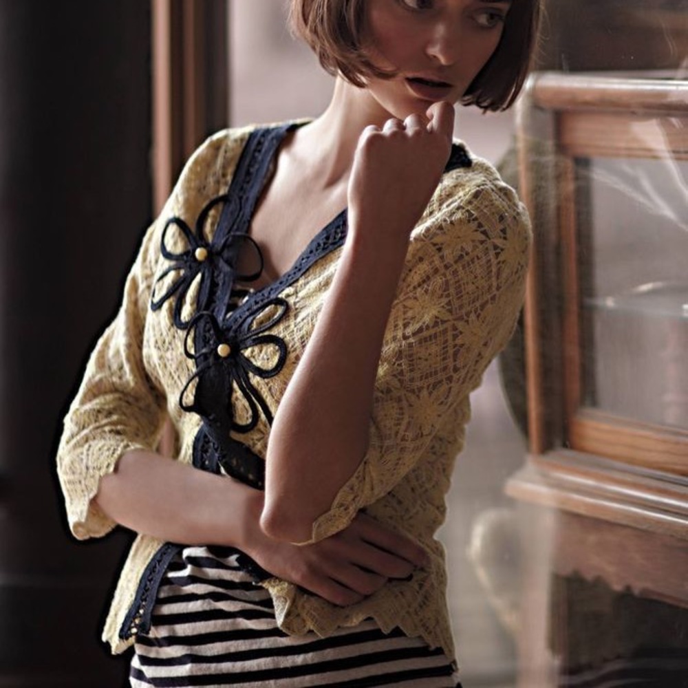 Anthropologie Field Flower Cardigan